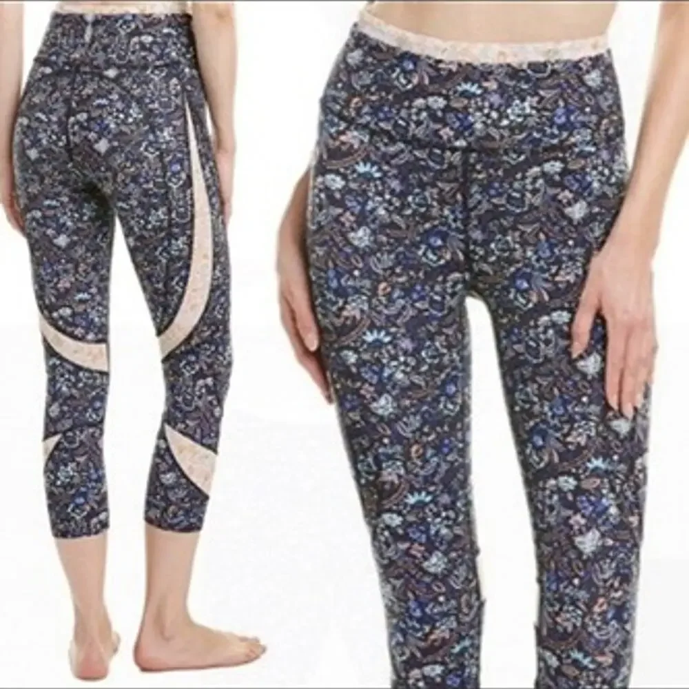 FP Movement Lose Your Marbles High Rise Cropped Floral Leggings Size XS
